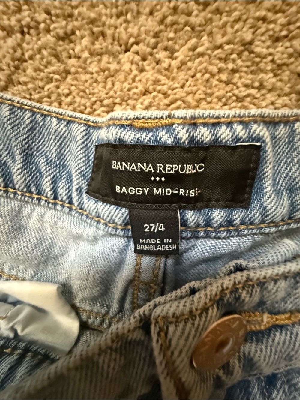 Banana Republic Mid Rise Baggy Wide Leg Jeans - Size 27 - Picture 3 of 3